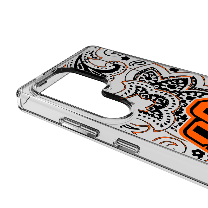 Oklahoma State University Cowboys Paisley Galaxy Clear Phone Case for Samsung Galaxy Detail.Jpg