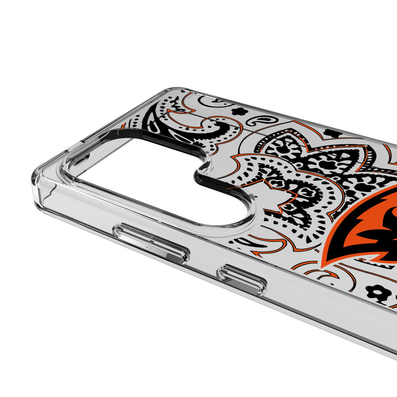 Oregon State University Beavers Paisley Galaxy Clear Phone Case for Samsung Galaxy Detail.Jpg