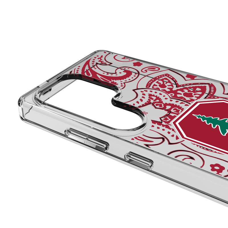 Stanford University Cardinal Paisley Galaxy Clear Phone Case for Samsung Galaxy Detail.Jpg