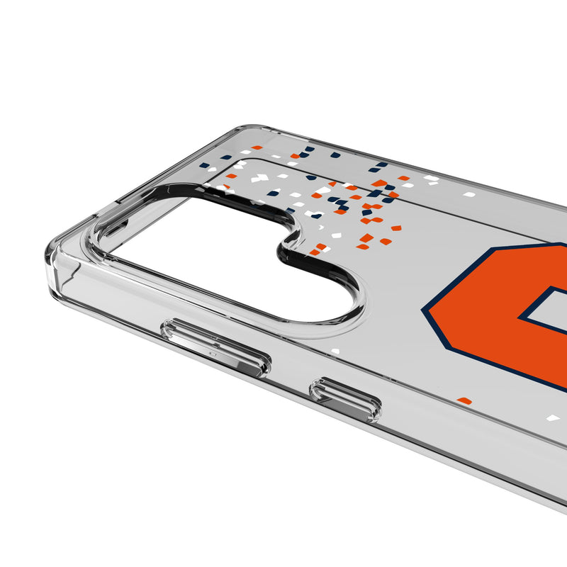 Syracuse University Orange Confetti Galaxy Clear Phone Case for Samsung Galaxy Detail.Jpg