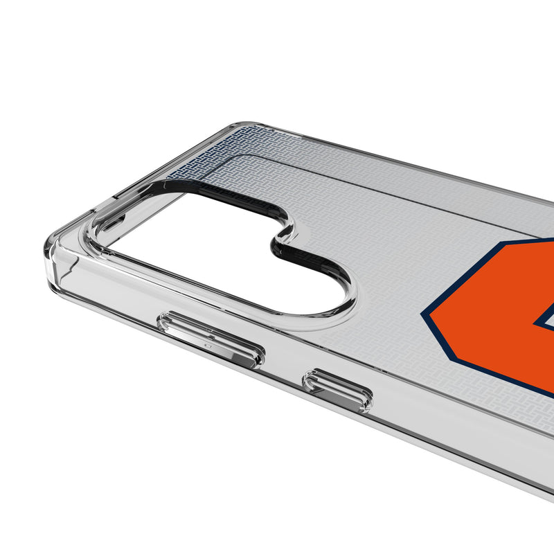 Syracuse University Orange Linen Galaxy Clear Phone Case for Samsung Galaxy Detail.Jpg