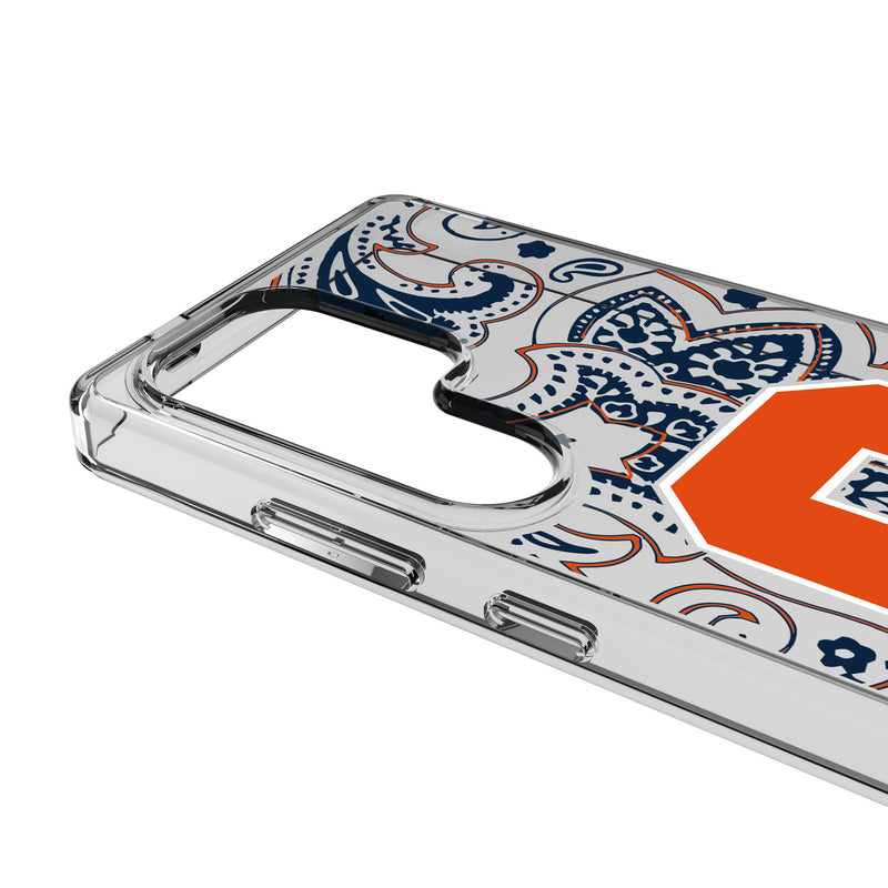 Syracuse University Orange Paisley Galaxy Clear Phone Case for Samsung Galaxy Detail.Jpg