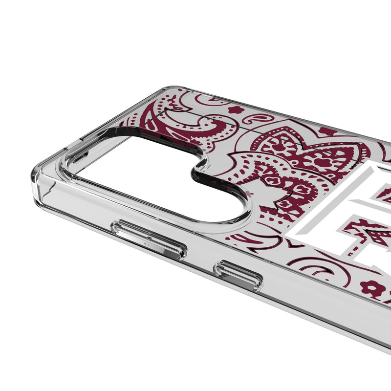 Texas A&M University Aggies Paisley Galaxy Clear Phone Case for Samsung Galaxy Detail.Jpg