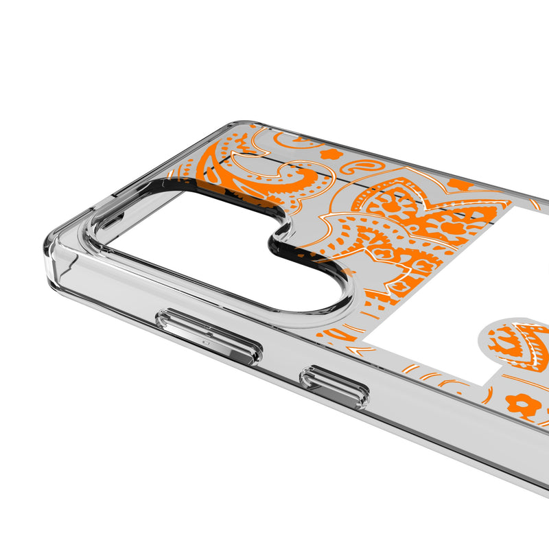 University of Tennessee Volunteers Paisley Galaxy Clear Phone Case for Samsung Galaxy Detail.Jpg