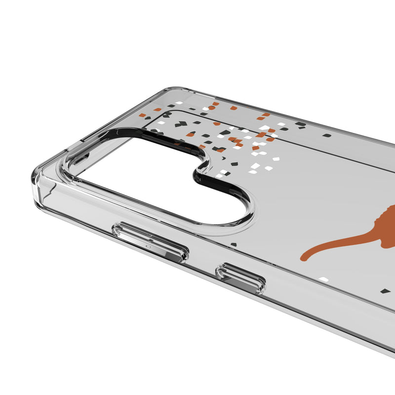 University of Texas Longhorns Confetti Galaxy Clear Phone Case for Samsung Galaxy Detail.Jpg