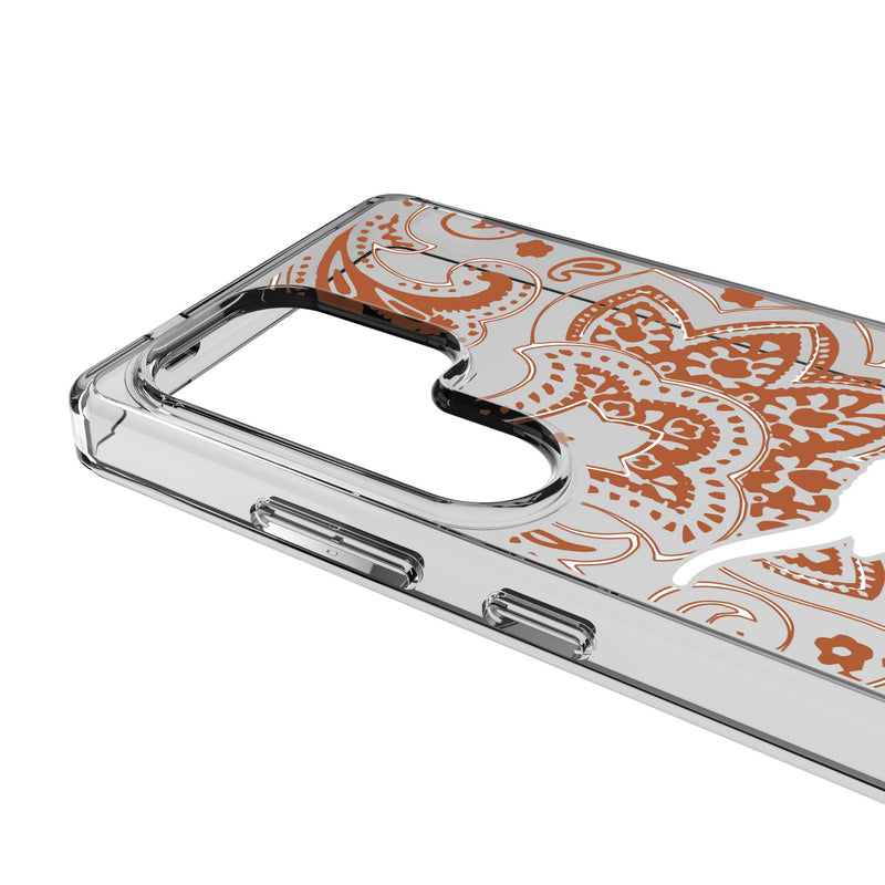 University of Texas Longhorns Paisley Galaxy Clear Phone Case for Samsung Galaxy Detail.Jpg