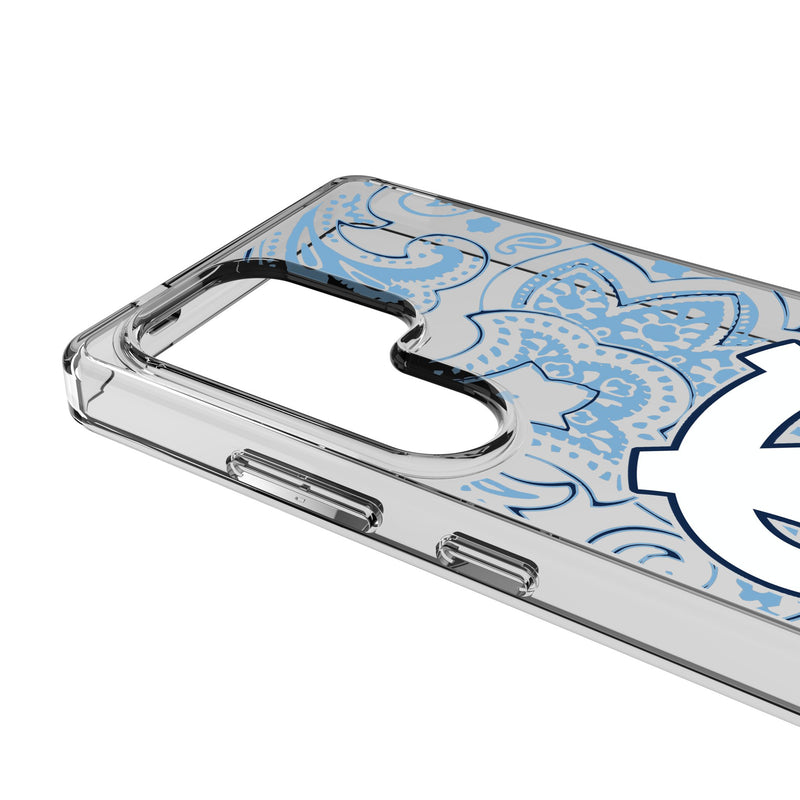 University of North Carolina Tar Heels Paisley Galaxy Clear Phone Case for Samsung Galaxy Detail.Jpg