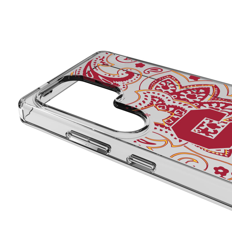 University of Southern California Trojans Paisley Galaxy Clear Phone Case for Samsung Galaxy Detail.Jpg