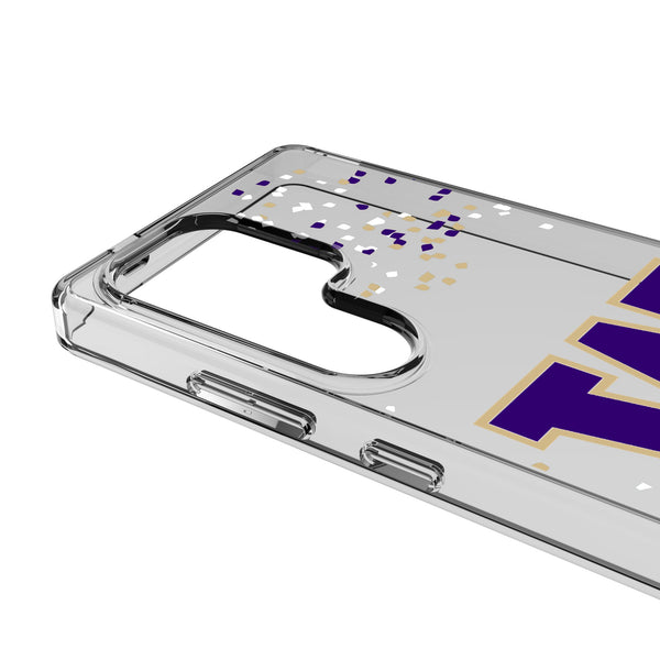 University of Washington Huskies Confetti Galaxy Clear Phone Case for Samsung Galaxy Detail.Jpg