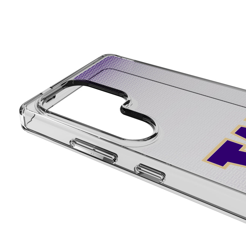 University of Washington Huskies Linen Galaxy Clear Phone Case for Samsung Galaxy Detail.Jpg