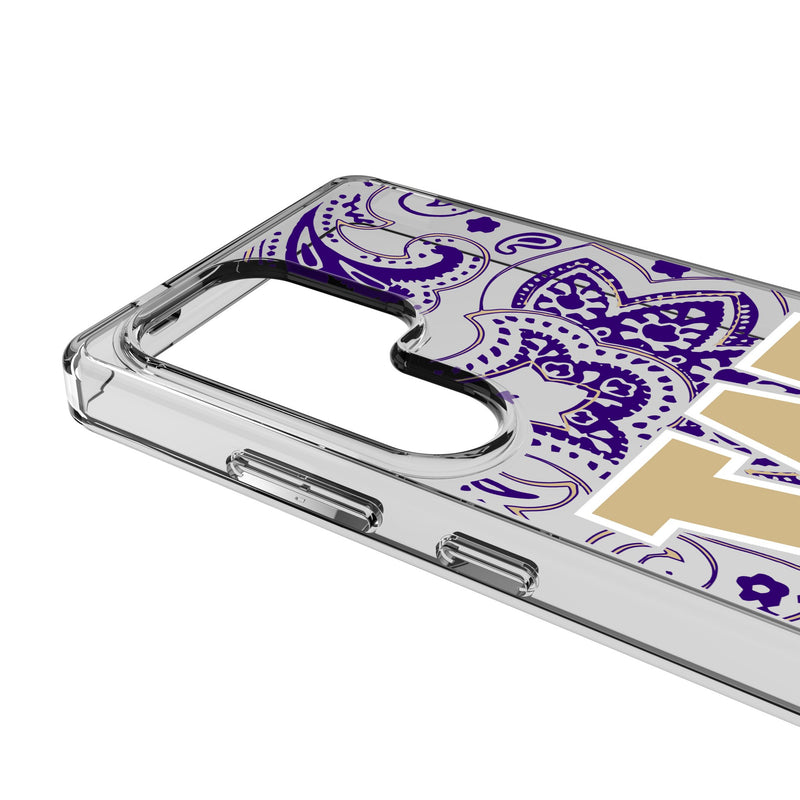 University of Washington Huskies Paisley Galaxy Clear Phone Case for Samsung Galaxy Detail.Jpg
