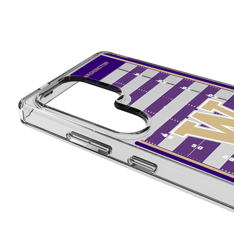 University of Washington Huskies Field Galaxy Clear Phone Case for Samsung Galaxy Detail.Jpg
