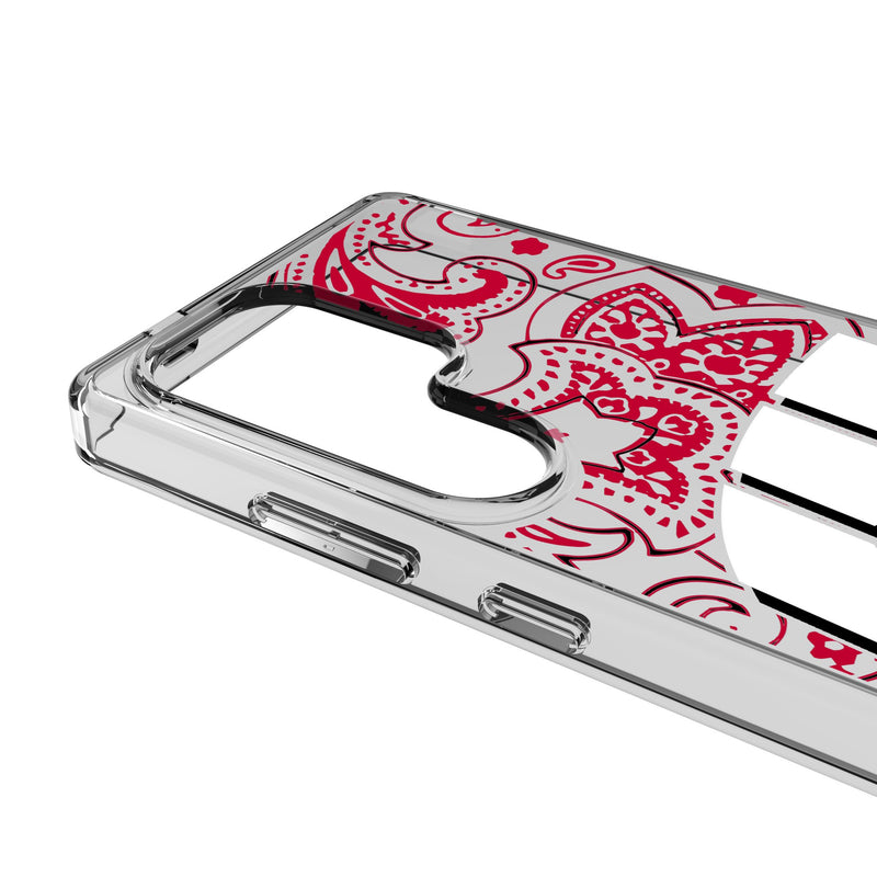 University of Wisconsin Badgers Paisley Galaxy Clear Phone Case for Samsung Galaxy Detail.Jpg