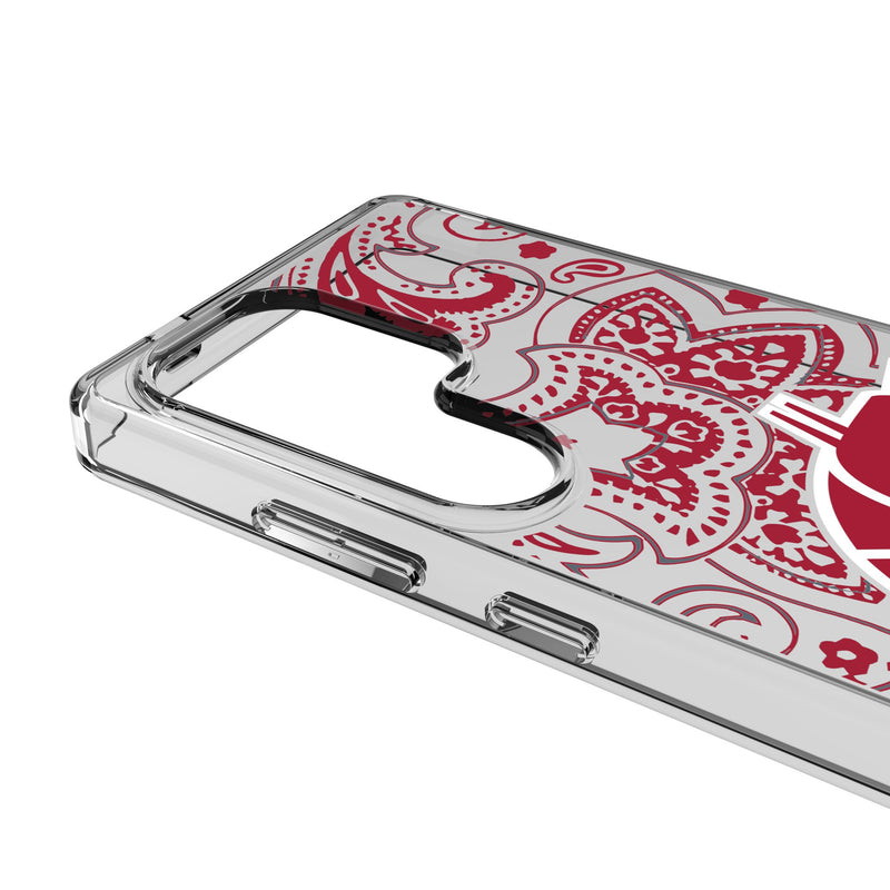 Washington State University Cougars Paisley Galaxy Clear Phone Case for Samsung Galaxy Detail.Jpg