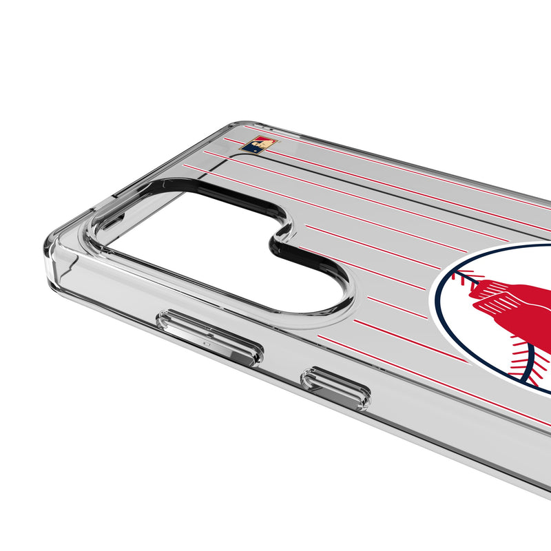 Boston Red Sox 1970-1975 - Cooperstown Collection Pinstripe Galaxy Clear Phone Case for Samsung Galaxy Detail.Jpg