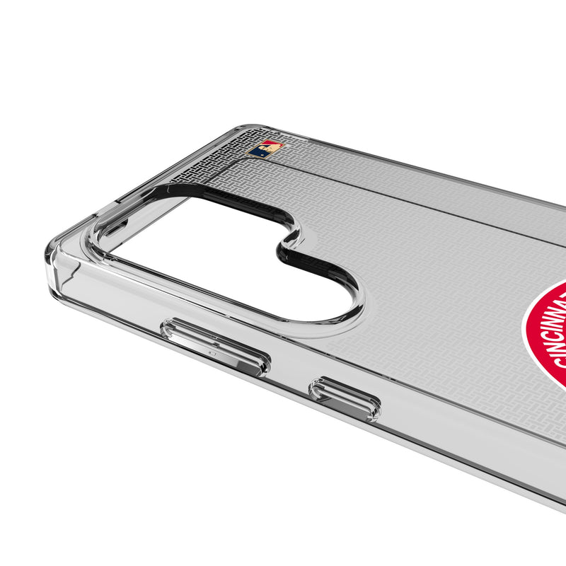 Cincinnati Reds 1974-1992 - Cooperstown Collection Linen Galaxy Clear Phone Case for Samsung Galaxy Detail.Jpg