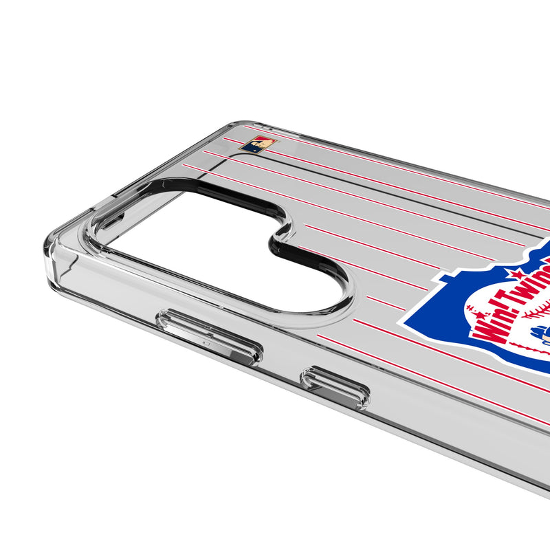 Minnesota Twins 1976-1986 - Cooperstown Collection Pinstripe Galaxy Clear Phone Case for Samsung Galaxy Detail.Jpg