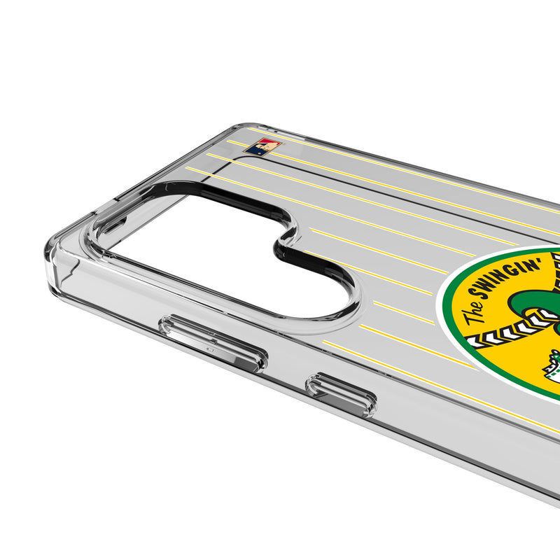 Oakland As 1971-1981 - Cooperstown Collection Pinstripe Galaxy Clear Phone Case for Samsung Galaxy Detail.Jpg