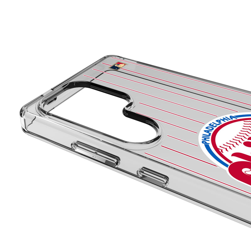 Philadelphia Phillies 1984-1991 - Cooperstown Collection Pinstripe Galaxy Clear Phone Case for Samsung Galaxy Detail.Jpg