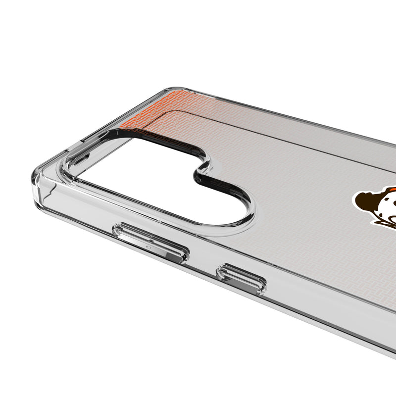 Cleveland Browns Historic Collection Linen Galaxy Clear Phone Case for Samsung Galaxy Detail.Jpg