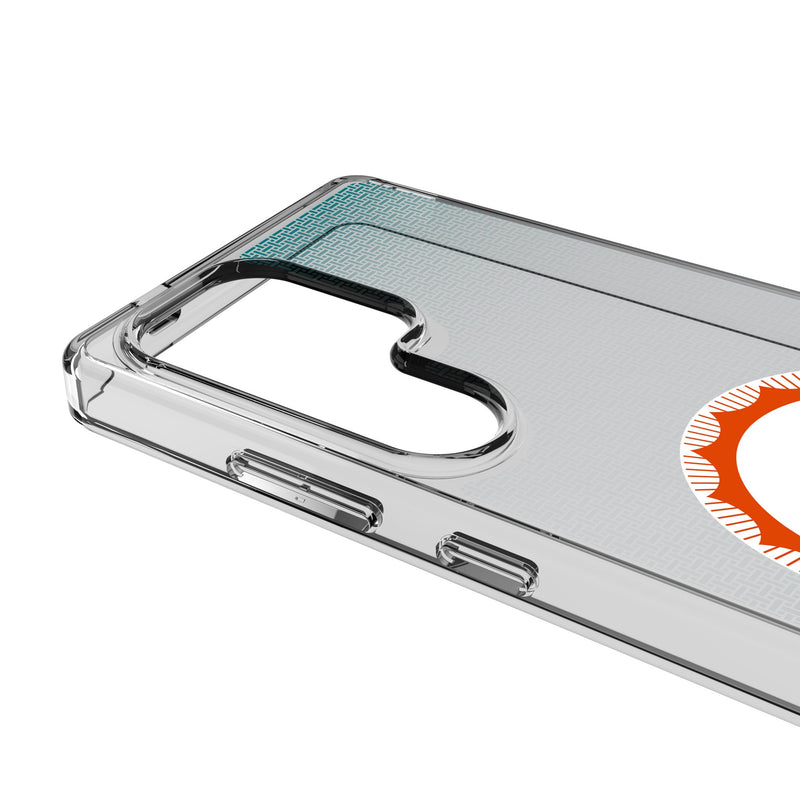 Miami Dolphins 1966-1973 Historic Collection Linen Galaxy Clear Phone Case for Samsung Galaxy Detail.Jpg
