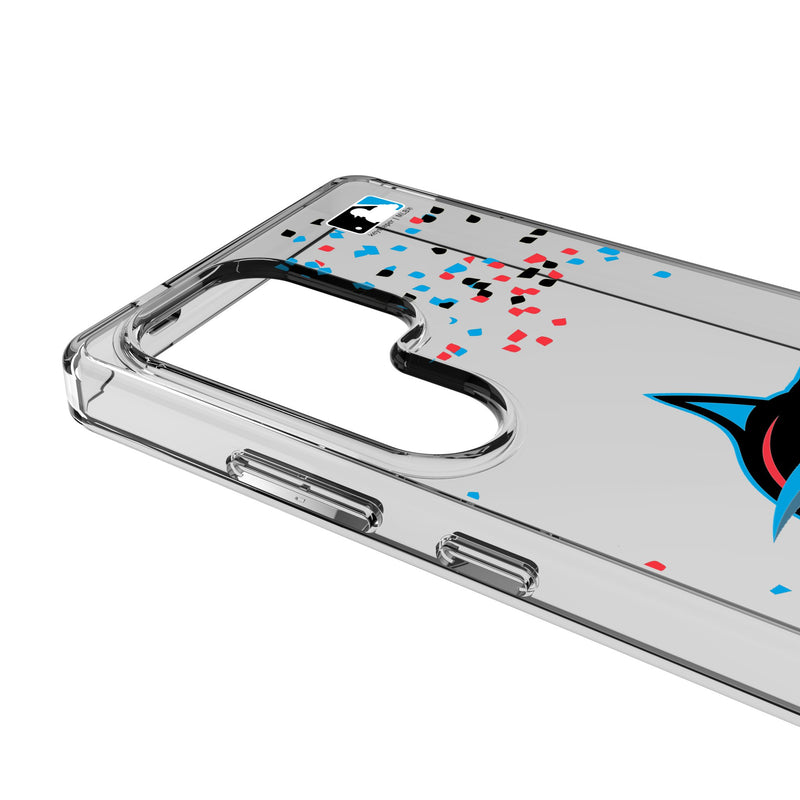 Miami Marlins Confetti Galaxy Clear Phone Case for Samsung Galaxy Detail.Jpg