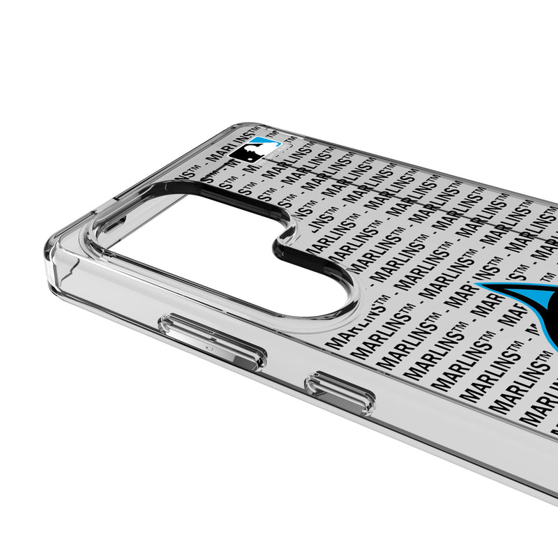 Miami Marlins Text Backdrop Galaxy Clear Phone Case for Samsung Galaxy Detail.Jpg