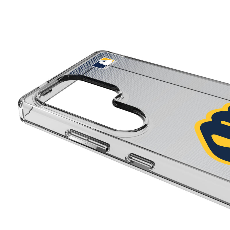 Milwaukee Brewers Linen Galaxy Clear Phone Case for Samsung Galaxy Detail.Jpg