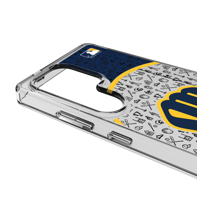 Milwaukee Brewers Personalized Circle Galaxy Clear Phone Case for Samsung Galaxy Detail.Jpg