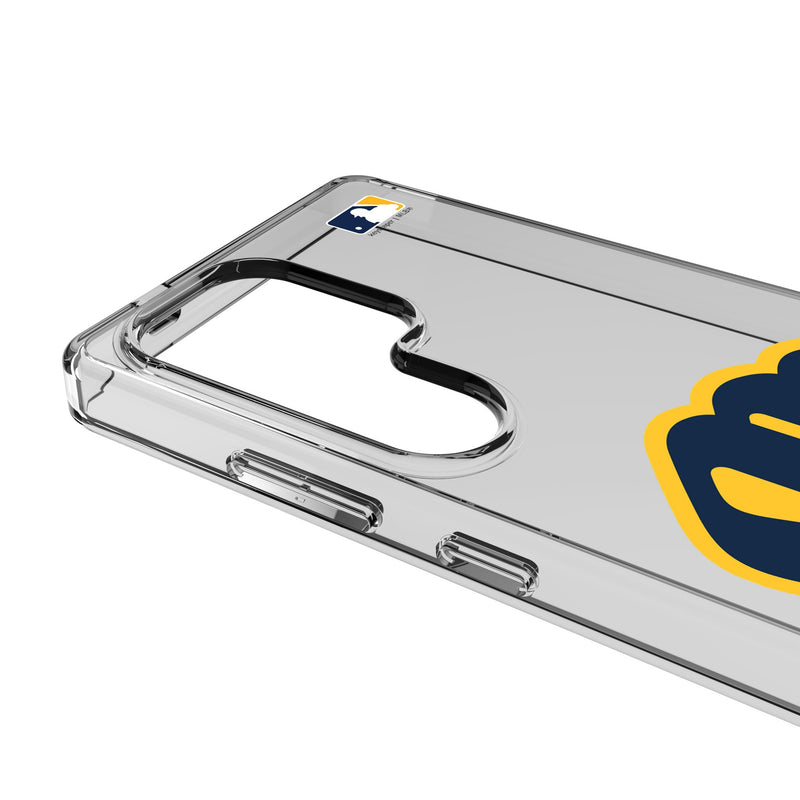 Milwaukee Brewers Text Backdrop Galaxy Clear Phone Case for Samsung Galaxy Detail.Jpg