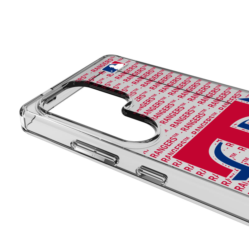 Texas Rangers Text Backdrop Galaxy Clear Phone Case for Samsung Galaxy Detail.Jpg