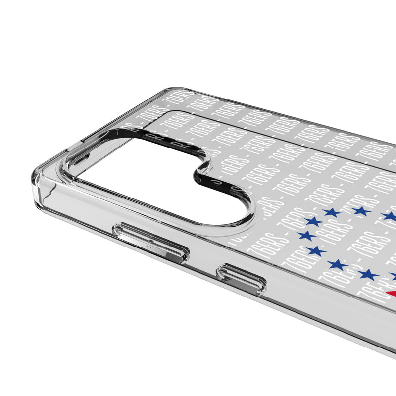 Philadelphia 76ers Text Backdrop Galaxy Clear Phone Case for Samsung Galaxy Detail.Jpg