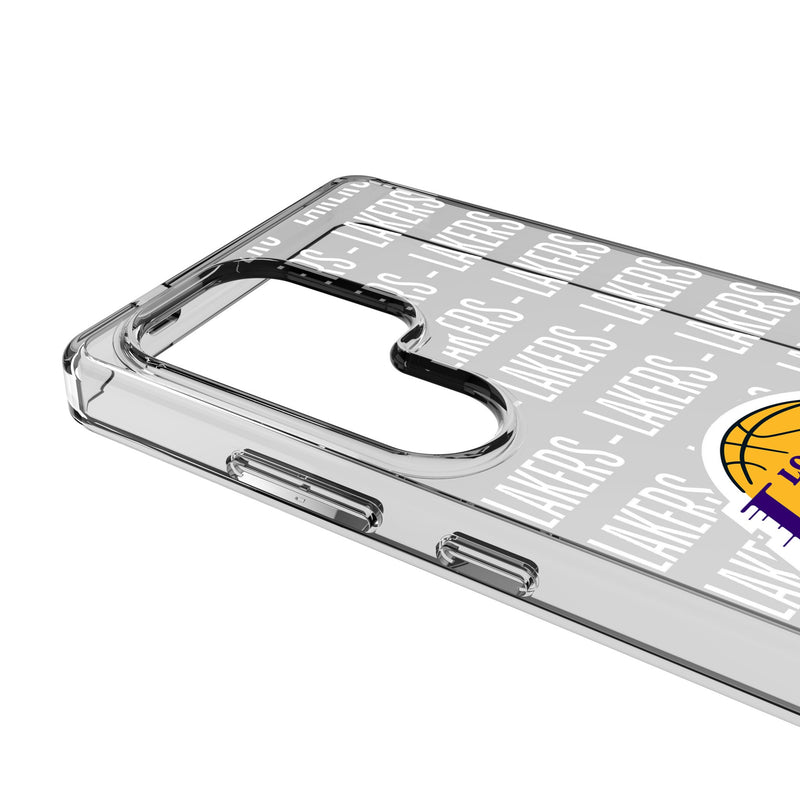 Los Angeles Lakers Text Backdrop Galaxy Clear Phone Case for Samsung Galaxy Detail.Jpg