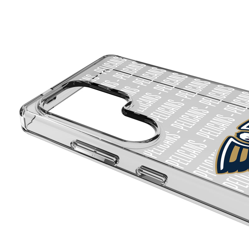 New Orleans Pelicans Text Backdrop Galaxy Clear Phone Case for Samsung Galaxy Detail.Jpg