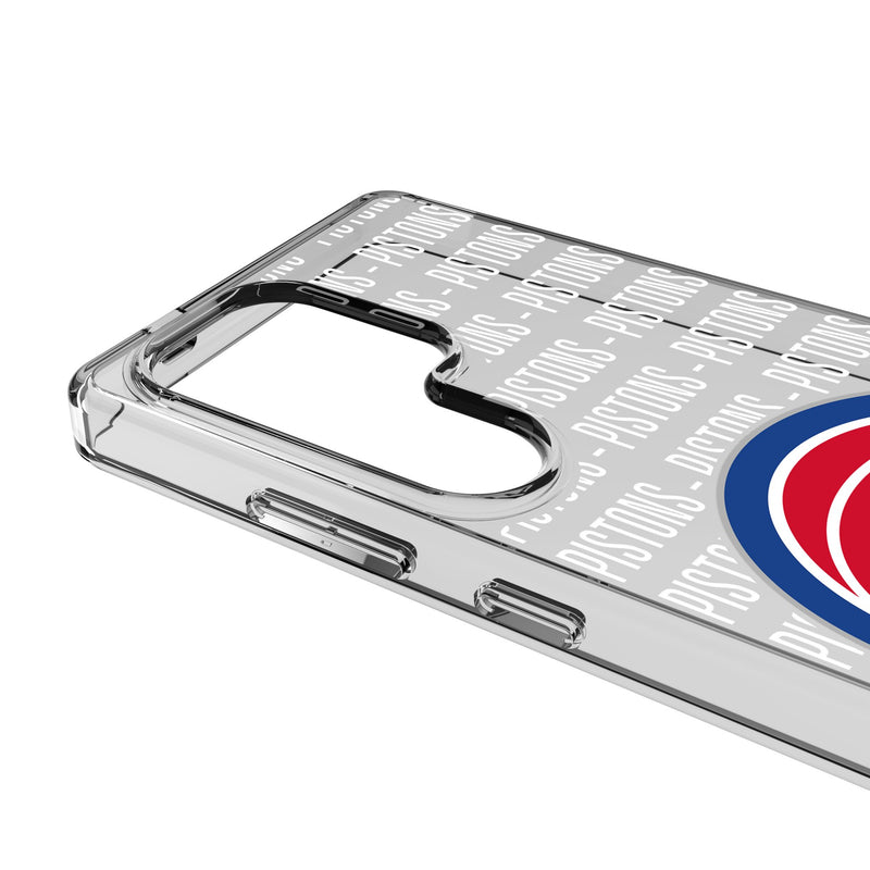 Detroit Pistons Text Backdrop Galaxy Clear Phone Case for Samsung Galaxy Detail.Jpg