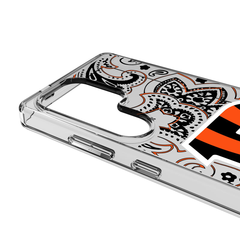 Cincinnati Bengals Paisley Galaxy Clear Phone Case for Samsung Galaxy Detail.Jpg