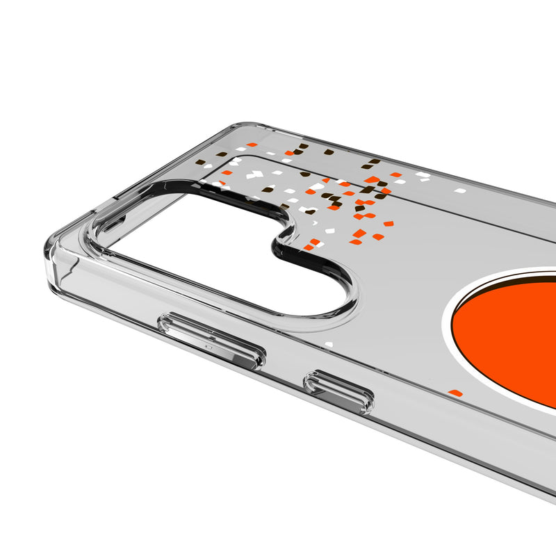 Cleveland Browns Confetti Galaxy Clear Phone Case for Samsung Galaxy Detail.Jpg