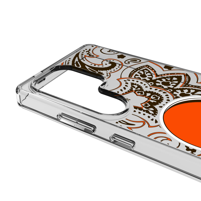 Cleveland Browns Paisley Galaxy Clear Phone Case for Samsung Galaxy Detail.Jpg
