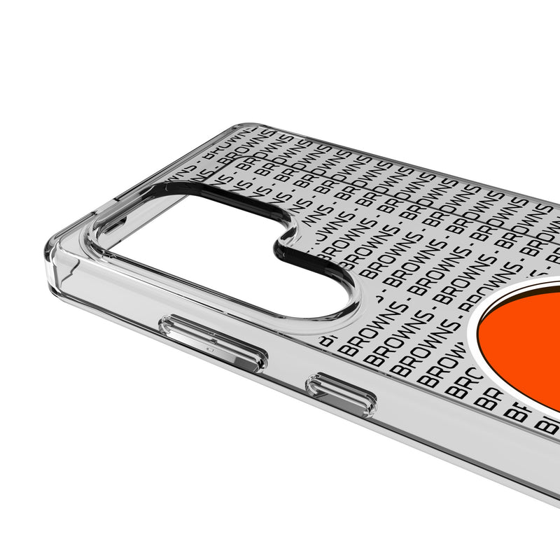 Cleveland Browns Text Backdrop Galaxy Clear Phone Case for Samsung Galaxy Detail.Jpg