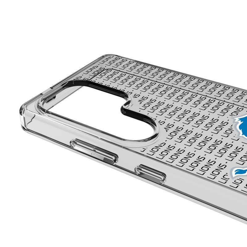 Detroit Lions Text Backdrop Galaxy Clear Phone Case for Samsung Galaxy Detail.Jpg