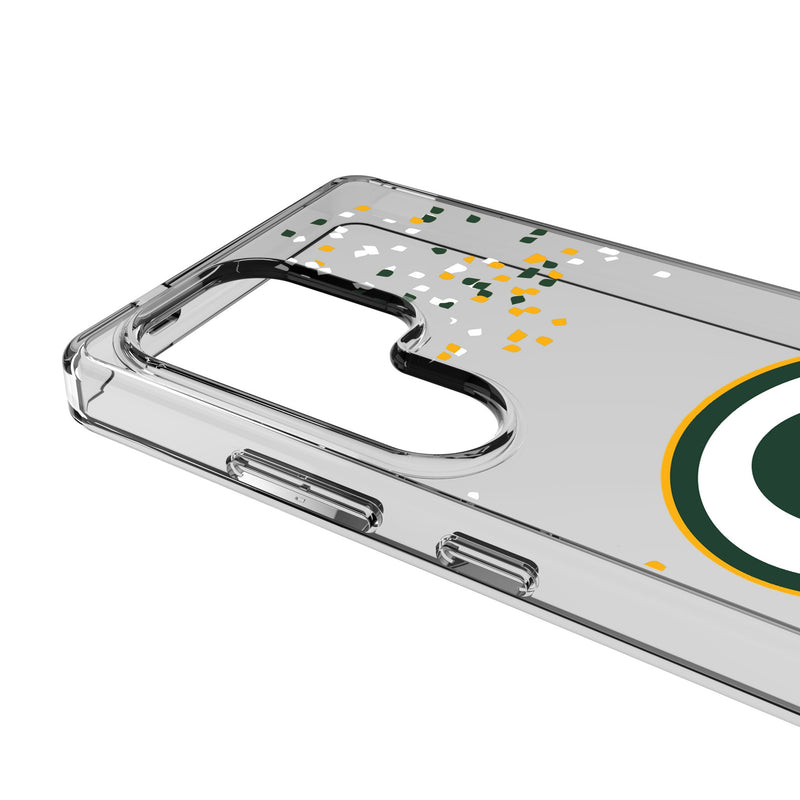 Green Bay Packers Confetti Galaxy Clear Phone Case for Samsung Galaxy Detail.Jpg