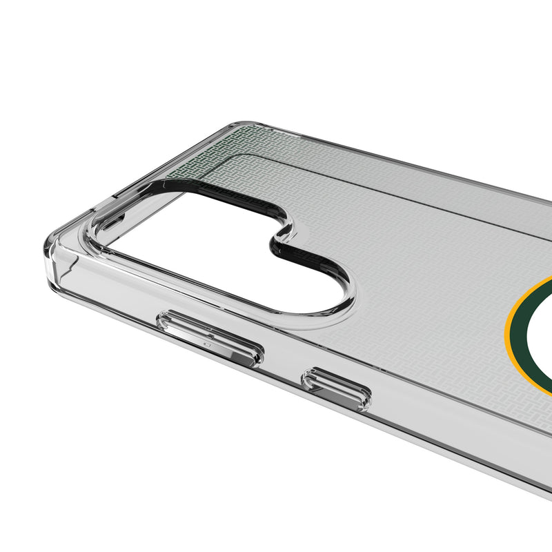 Green Bay Packers Linen Galaxy Clear Phone Case for Samsung Galaxy Detail.Jpg