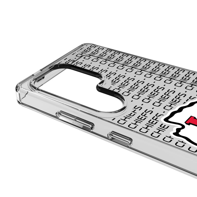 Kansas City Chiefs Text Backdrop Galaxy Clear Phone Case for Samsung Galaxy Detail.Jpg