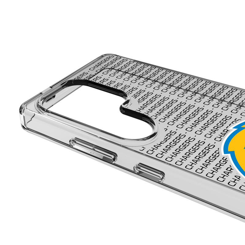 Los Angeles Chargers Text Backdrop Galaxy Clear Phone Case for Samsung Galaxy Detail.Jpg