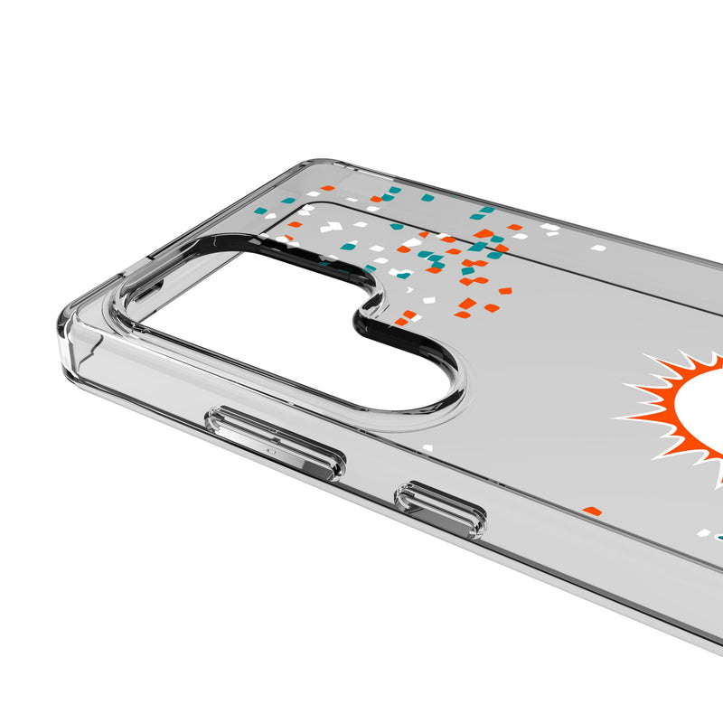Miami Dolphins Confetti Galaxy Clear Phone Case for Samsung Galaxy Detail.Jpg