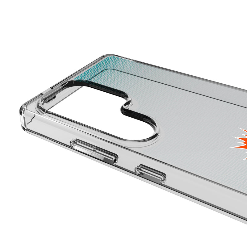 Miami Dolphins Linen Galaxy Clear Phone Case for Samsung Galaxy Detail.Jpg