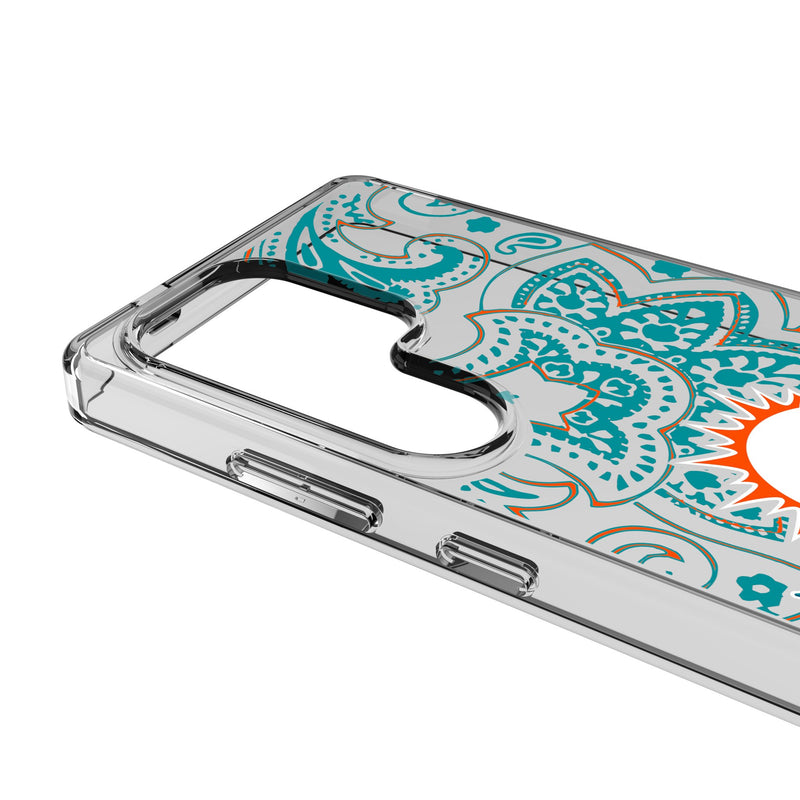 Miami Dolphins Paisley Galaxy Clear Phone Case for Samsung Galaxy Detail.Jpg