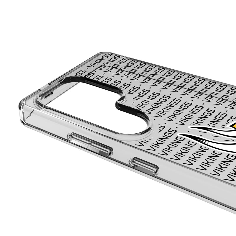 Minnesota Vikings Text Backdrop Galaxy Clear Phone Case for Samsung Galaxy Detail.Jpg
