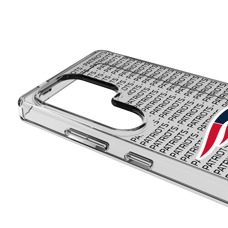 New England Patriots Text Backdrop Galaxy Clear Phone Case for Samsung Galaxy Detail.Jpg