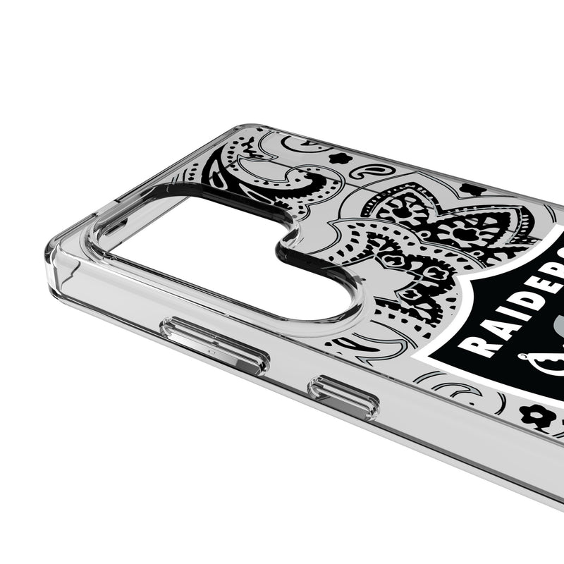 Las Vegas Raiders Paisley Galaxy Clear Phone Case for Samsung Galaxy Detail.Jpg